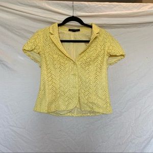 Yellow eyelit button shirt